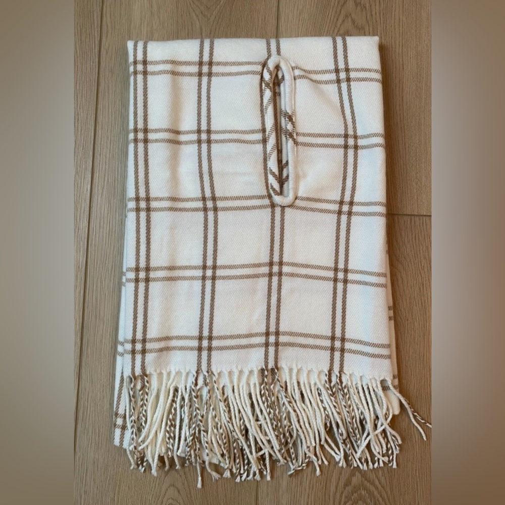 J Crew Plaid Fringe Shawl - Picture 2 of 3